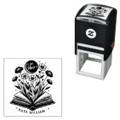 ヴィンテージの本の花のカスタム・エクスリブリス セルフインキングスタンプ (インサイチュ)