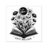 ヴィンテージの本の花のカスタム・エクスリブリス セルフインキングスタンプ (デザイン)