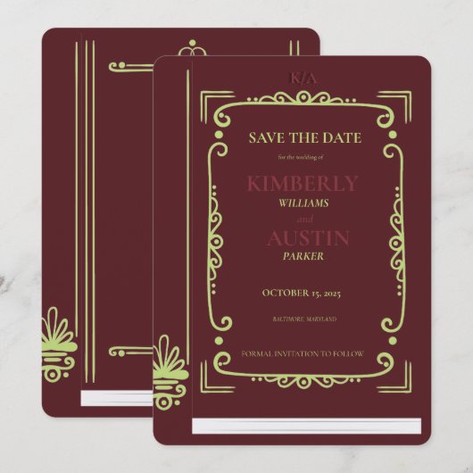 ヴィンテージの本の表紙 | 本のテーマの結婚式の招待状を保存 招待状 (正面/裏面)