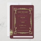 ヴィンテージの本の表紙 | 本のテーマの結婚式の招待状を保存 招待状 (正面)