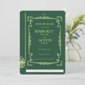 ヴィンテージの本の表紙 | 本のテーマの結婚式の招待状を保存 招待状 (スタンド正面)