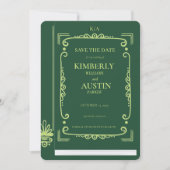 ヴィンテージの本の表紙 | 本のテーマの結婚式の招待状を保存 招待状 (正面)