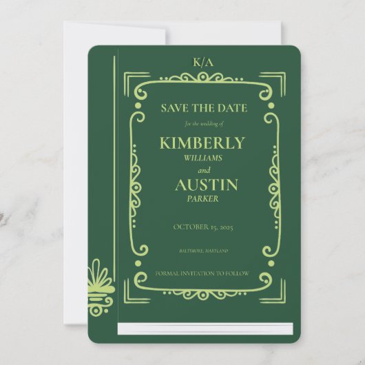 ヴィンテージの本の表紙 | 本のテーマの結婚式の招待状を保存 招待状 (正面)