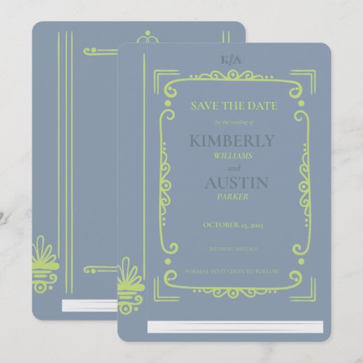 ヴィンテージの本の表紙 | 本のテーマの結婚式の招待状を保存 招待状 (正面/裏面)