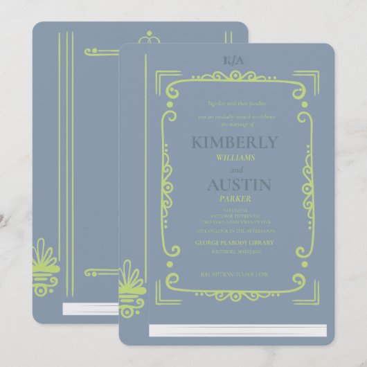 ヴィンテージの本の表紙 | 本をテーマにした結婚式の招待状 招待状 (正面/裏面)