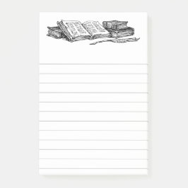 ヴィンテージの本書とクイルの線がべたつく ポストイット