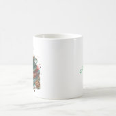 ヴィンテージの本、花とコーヒーまたは紅茶 コーヒーマグカップ (中央)