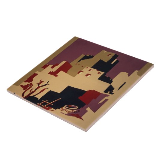 ヴィンテージの村落WPAの国立公園旅行ポスター タイル (側面)