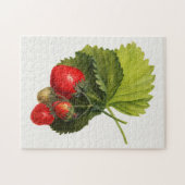 ヴィンテージの束いちご水色絵画の ジグソーパズル (横)