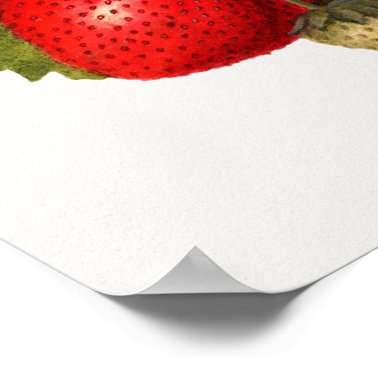 ヴィンテージの束いちご水色絵画の ポスター (角)