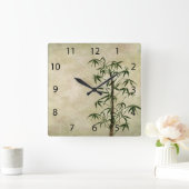 ヴィンテージの東洋のタケ1 スクエア壁時計 (ホーム)