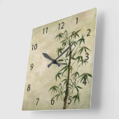 ヴィンテージの東洋のタケ1 スクエア壁時計 (傾斜)