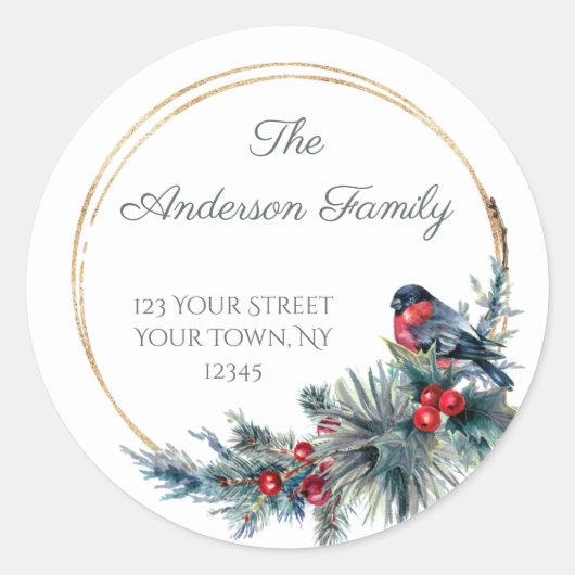 ヴィンテージの松のアドレス ラウンドシール (正面)