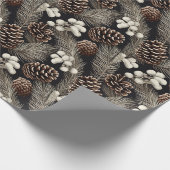 ヴィンテージの松のコーン工芸紙クリスマス ラッピングペーパー (角)