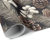 ヴィンテージの松のコーン工芸紙クリスマス ラッピングペーパー (ロールコーナー)