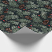 ヴィンテージの松のコーン工芸紙クリスマス ラッピングペーパー (角)