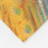 ヴィンテージの枝の上に絵を描孔雀 フリースブランケット (角)