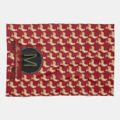 ヴィンテージの柄 キッチンタオル (横)