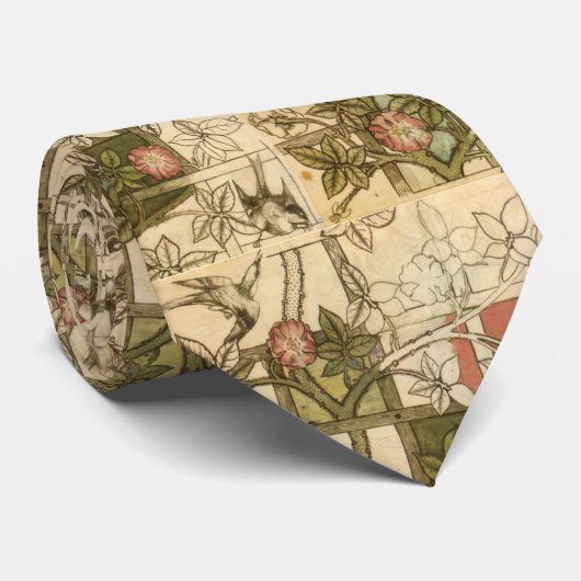 ヴィンテージの格子垣のデザインの美しいタイ ネクタイ (ロール)