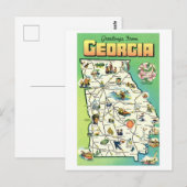 ヴィンテージの案内書グルジア地図はがき ポストカード (正面/裏面)