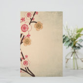 ヴィンテージの桜の木の文房具 便箋 (スタンド正面)