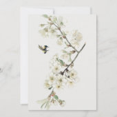 ヴィンテージの桜の花のイラスト 招待状 (正面)