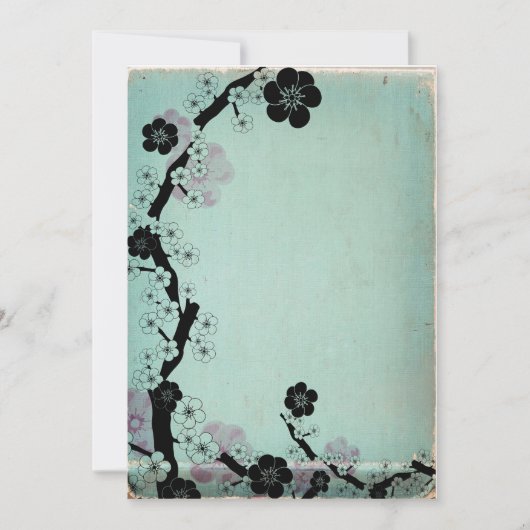 ヴィンテージの桜の花の招待状 招待状 (正面)