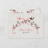 ヴィンテージの桜はRSVPカードの結婚を飲み込みます 出欠カード (正面/裏面)