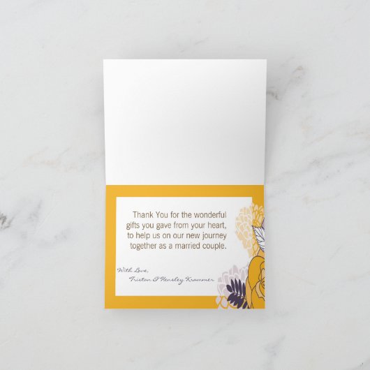 ヴィンテージの梅色の感謝カード 折り畳み式 サンキューカード (内部)