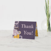 ヴィンテージの梅色の感謝カード 折り畳み式 サンキューカード (正面)