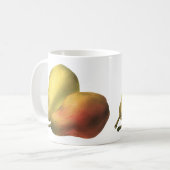 ヴィンテージの梨、オーガニックフード、熟した果物 コーヒーマグカップ (正面左)