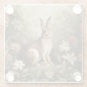 ヴィンテージの森の中のウッドランドフローラ ガラスコースター (裏面)