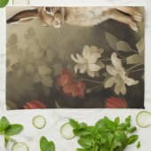 ヴィンテージの森の中のウッドランドフローラ キッチンタオル (折り畳み)