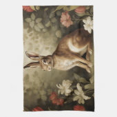 ヴィンテージの森の中のウッドランドフローラ キッチンタオル (縦)