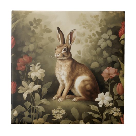 ヴィンテージの森の中のウッドランドフローラ タイル (正面)