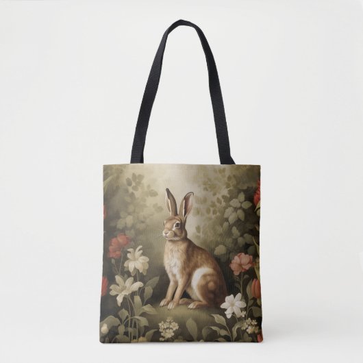 ヴィンテージの森の中のウッドランドフローラ トートバッグ (正面)