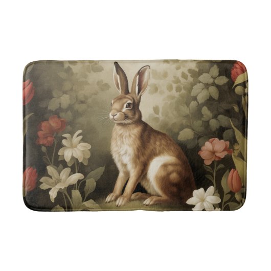 ヴィンテージの森の中のウッドランドフローラ バスマット (正面)