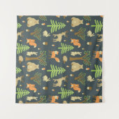 ヴィンテージの森の動物、子供のパターン。 タペストリー (正面(横))