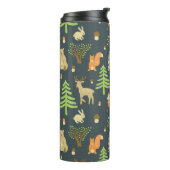 ヴィンテージの森の動物、子供のパターン。 タンブラー (回転左)