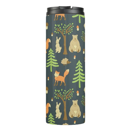 ヴィンテージの森の動物、子供のパターン。 タンブラー (裏面)
