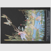ヴィンテージの森の妖精、蝶と池 薄葉紙 (正面)