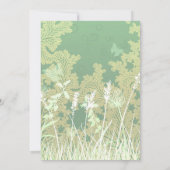 ヴィンテージの森の緑の風景結婚写真 セーブザデート (裏面)