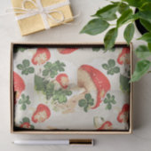 ヴィンテージの森の赤いキノコと緑のラッキークローバー 薄葉紙 (ギフト)