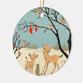 ヴィンテージの森林友人 セラミックオーナメント (左)