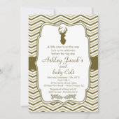 ヴィンテージの森林木びき台のベビーのベビーシャワー 招待状 (正面)