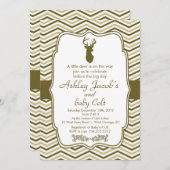 ヴィンテージの森林木びき台のベビーのベビーシャワー 招待状 (正面/裏面)