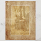 ヴィンテージの椅子に座った人スクラップブック紙 (正面)