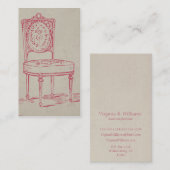 ヴィンテージの椅子のピンク 名刺 (正面/裏面)