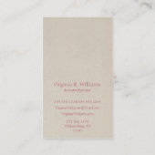 ヴィンテージの椅子のピンク 名刺 (裏面)