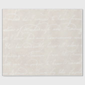 ヴィンテージの植民地クリーム色ベージュ文字の硫酸紙 ラッピングペーパー (フラット)